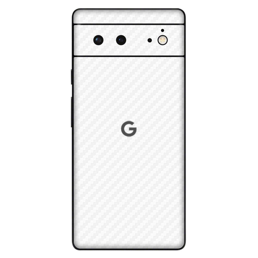 Pixel6a White Carbon Back Cover