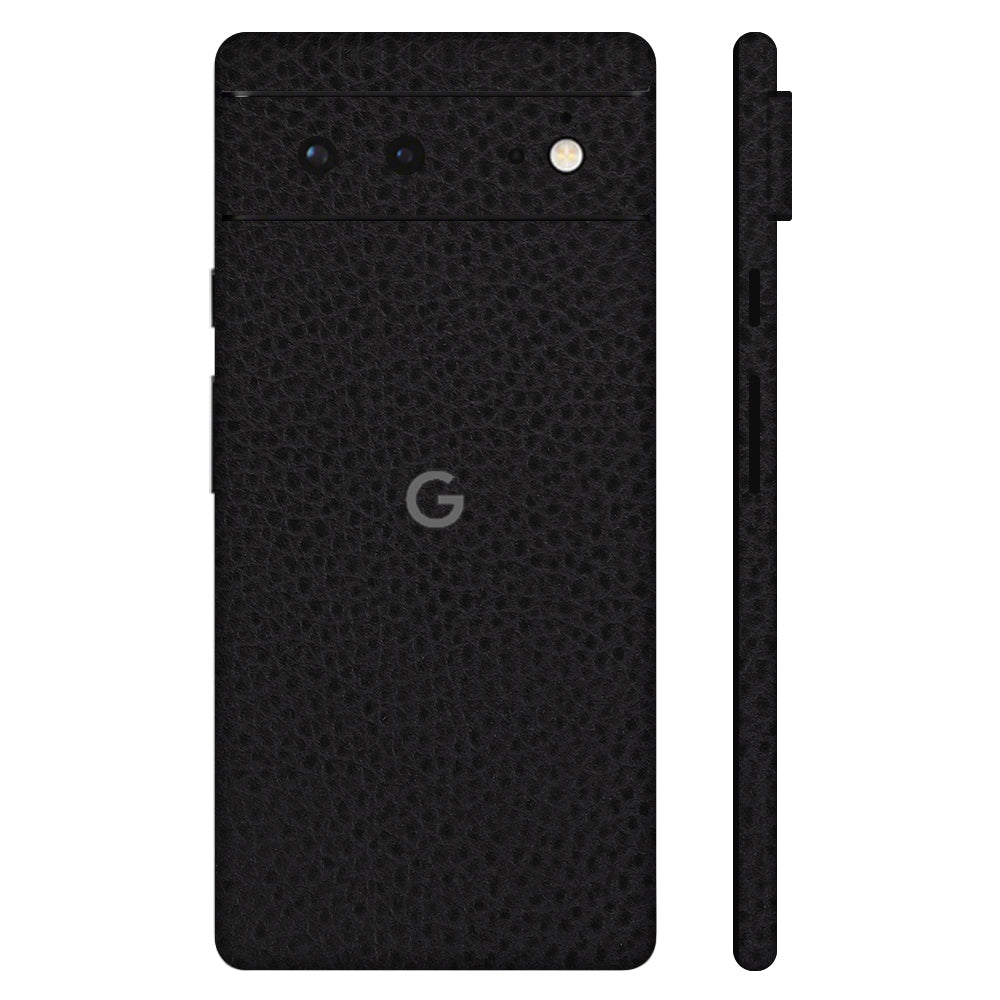 Pixel6a Black Leather Full Surface Cover